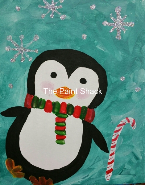 Winter -Penguin with a Candy Cane