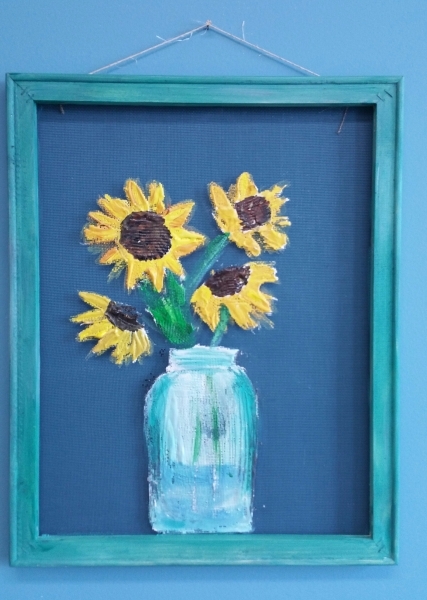 Screen - Mason Jar Flowers - Sunflowers
