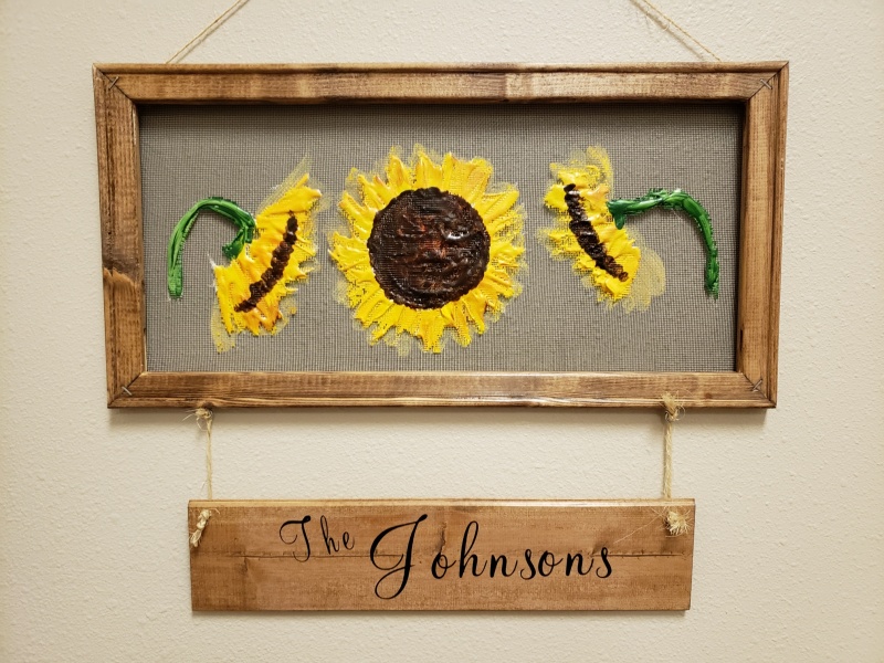 Screen - Sunflowers 3 (10x20) with name board