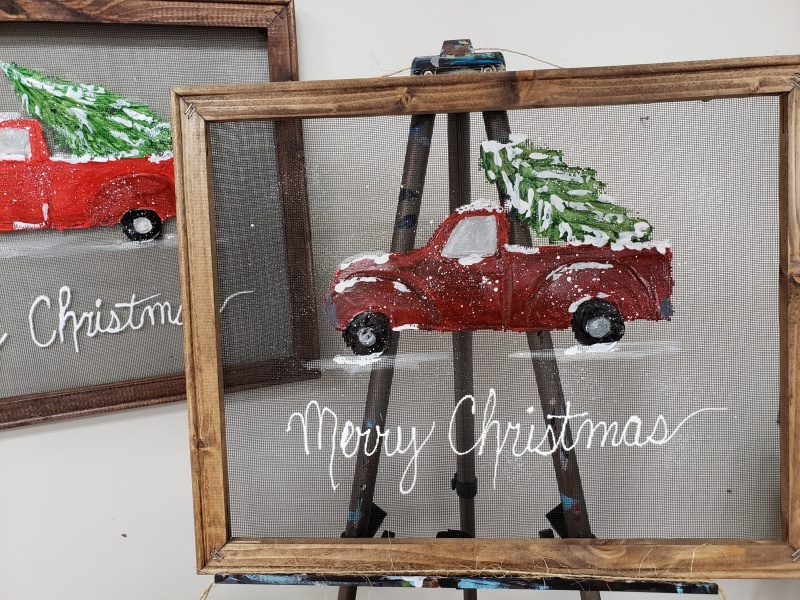 Screen - Red  Truck Merry Christmas