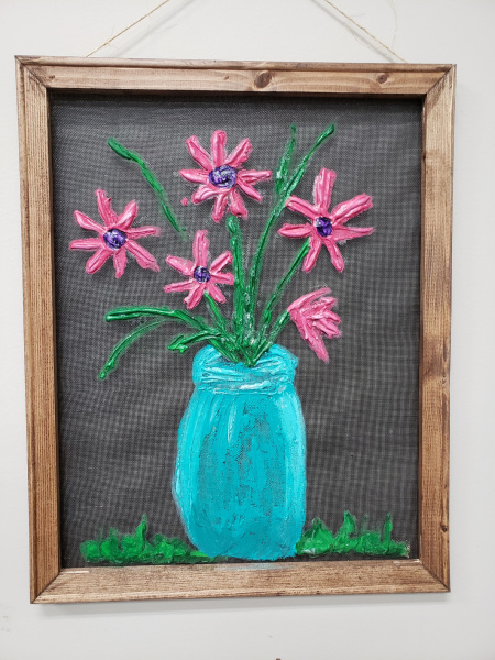 Screen - Mason jar and flowers