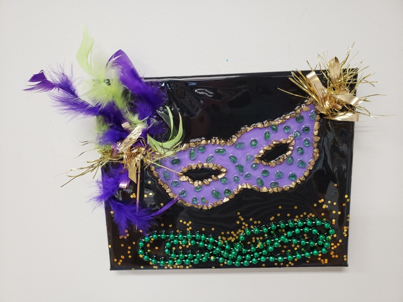Mardi Gras with shattered glass