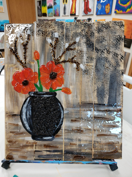Xcelent Guest Creation - Poppies - wood