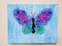 Butterfly made of shattered glass